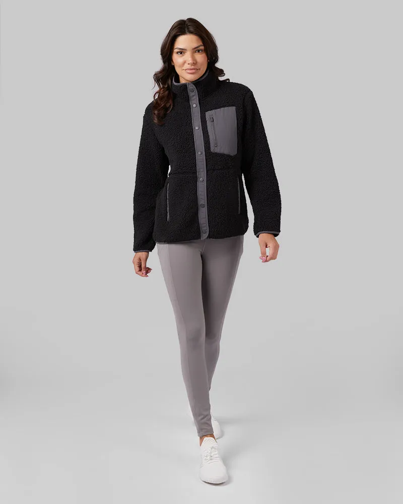 WOMEN'S COZY SHERPA SNAP JACKET