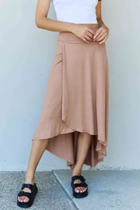 Women's Ninexis First Choice High Waisted Flare Maxi Skirt in Camel