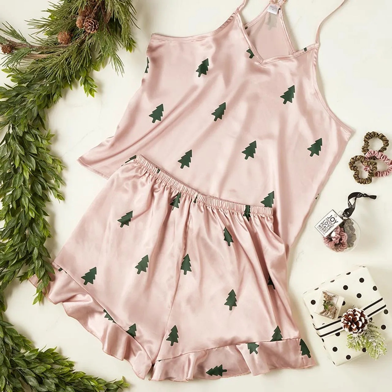 Woodland Tree Cami   Ruffled Shorts PJ sets