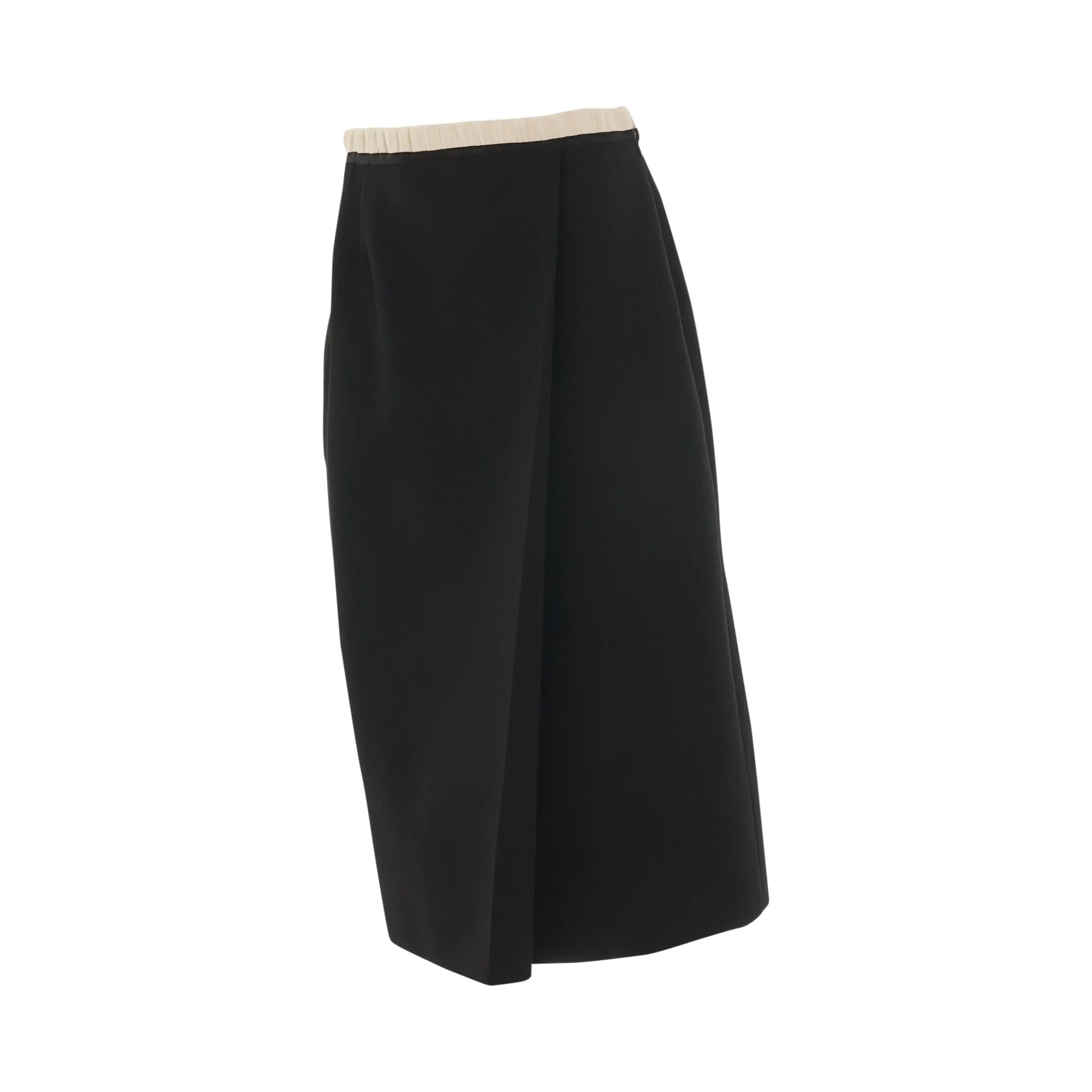 Wool Pencil Skirt in Black