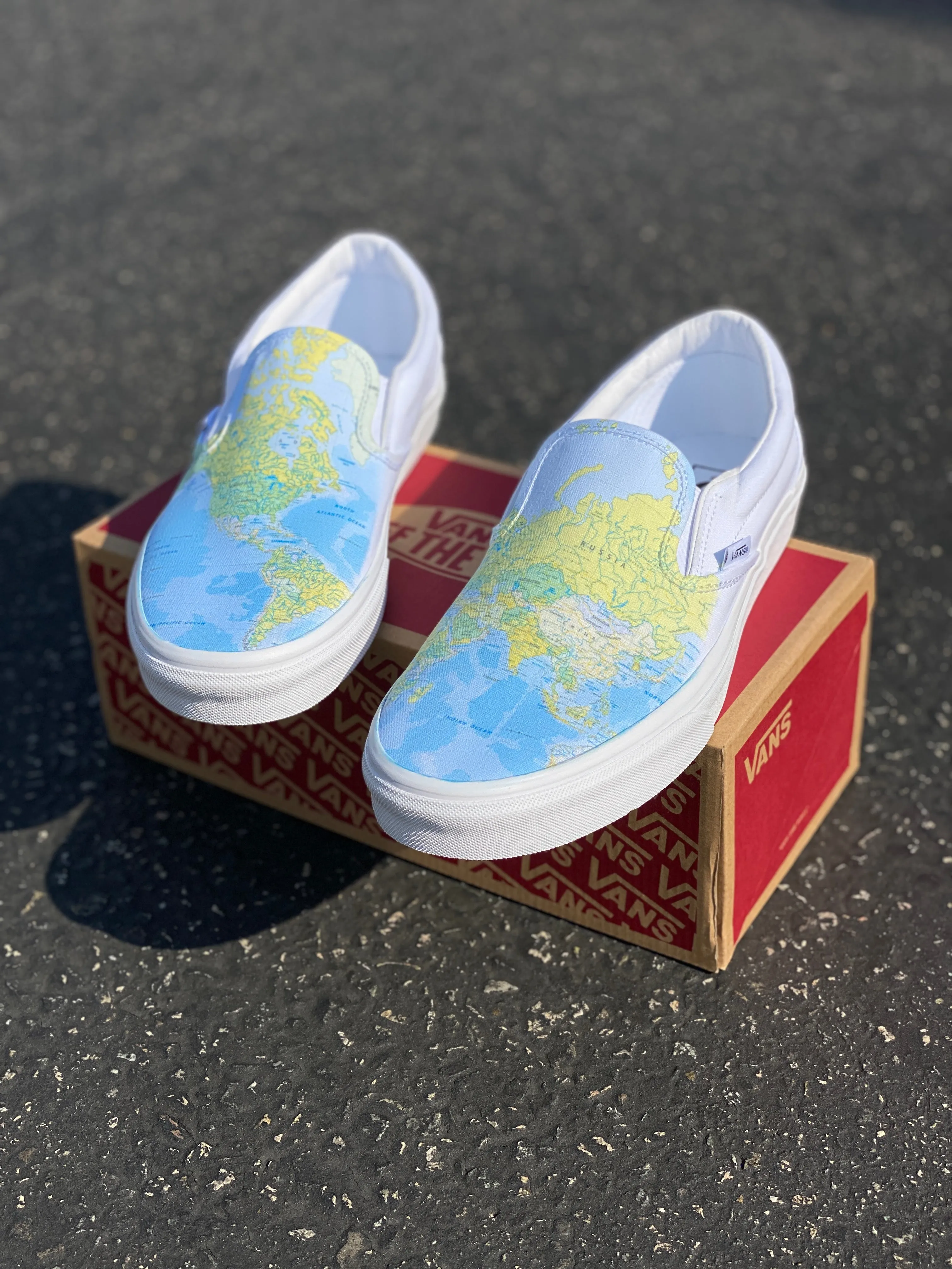 World Map - Custom Slip Ons