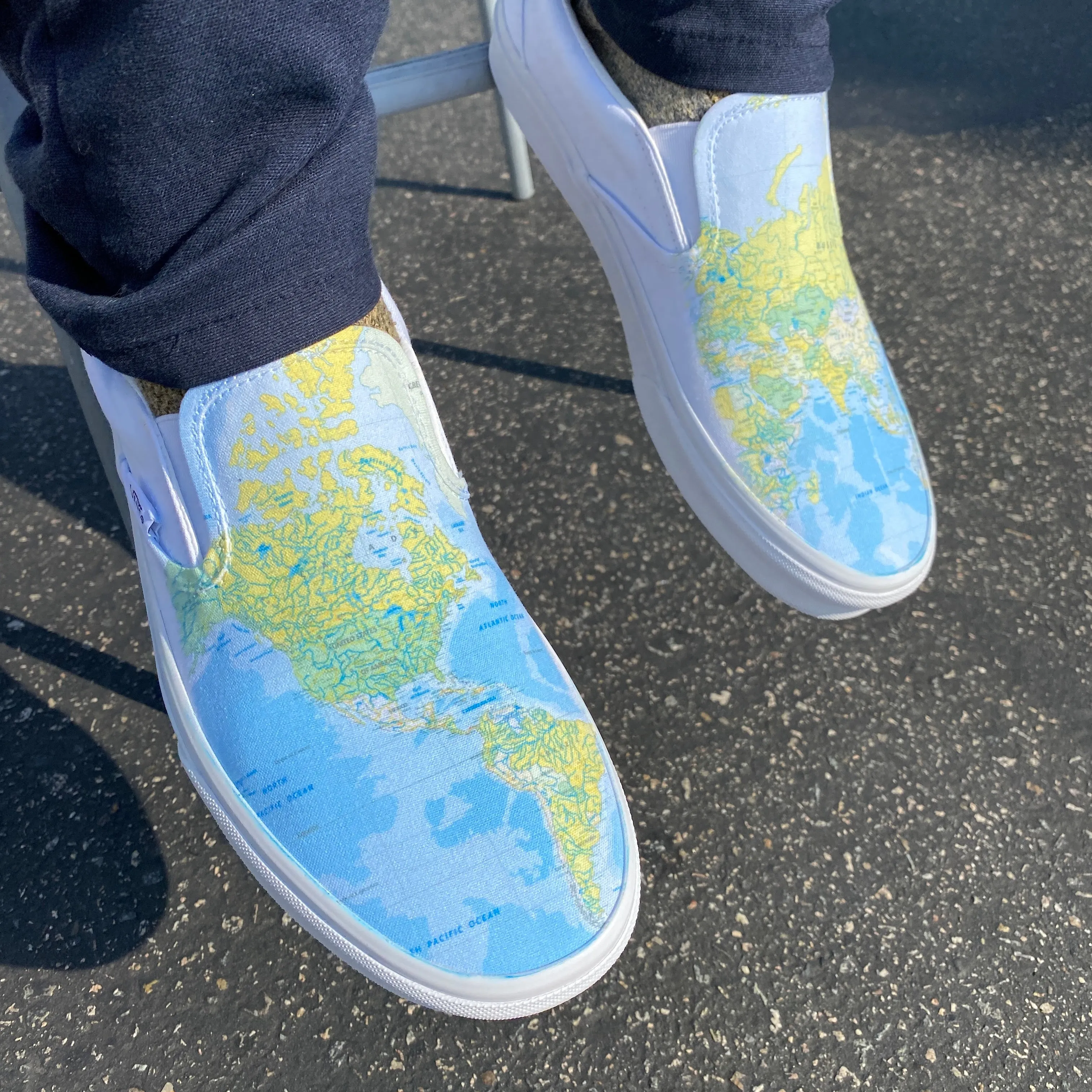 World Map - Custom Slip Ons