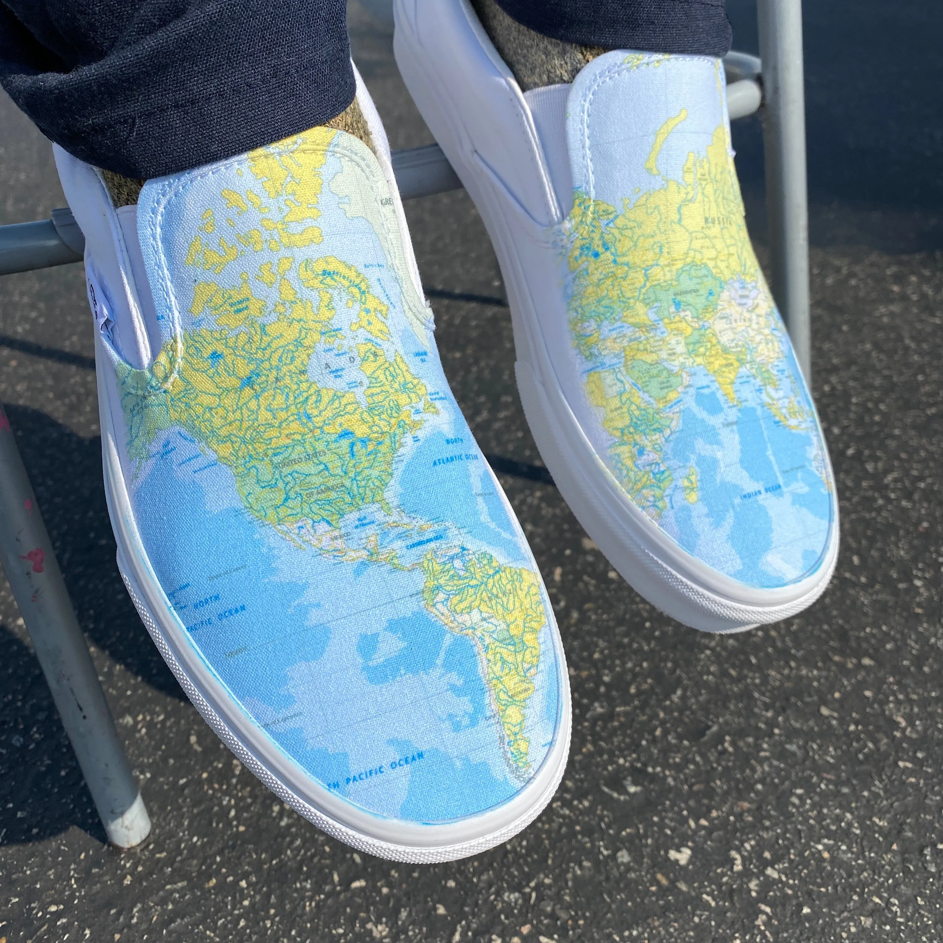 World Map - Custom Slip Ons