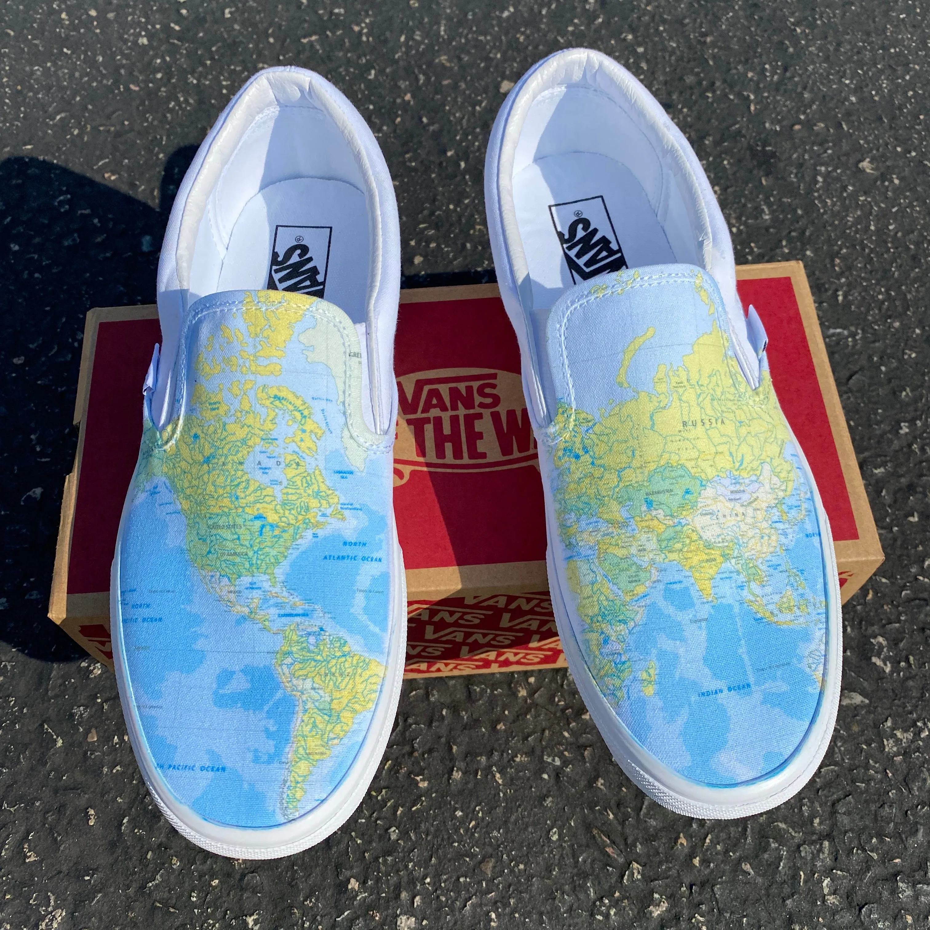 World Map - Custom Slip Ons