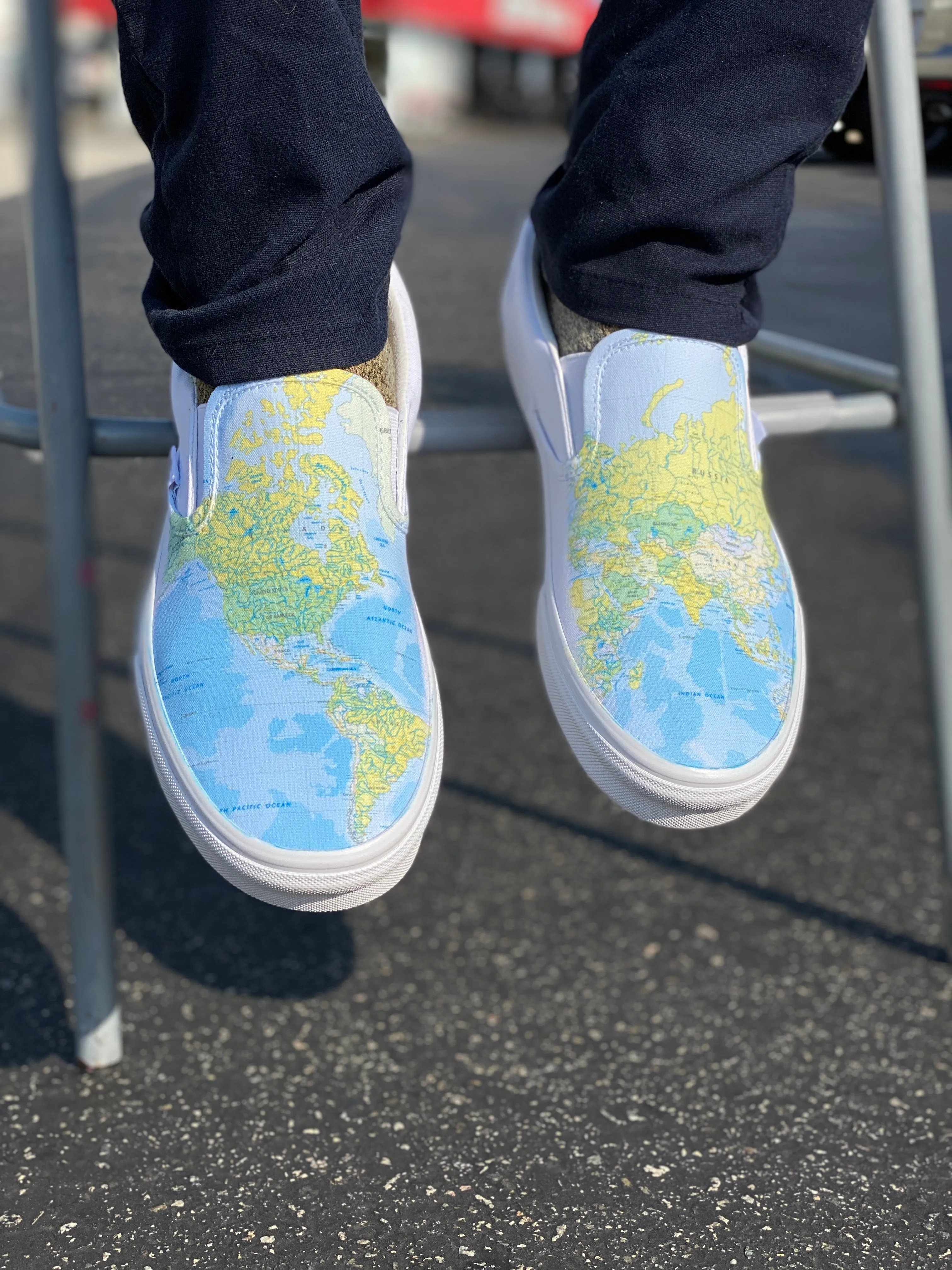 World Map - Custom Slip Ons