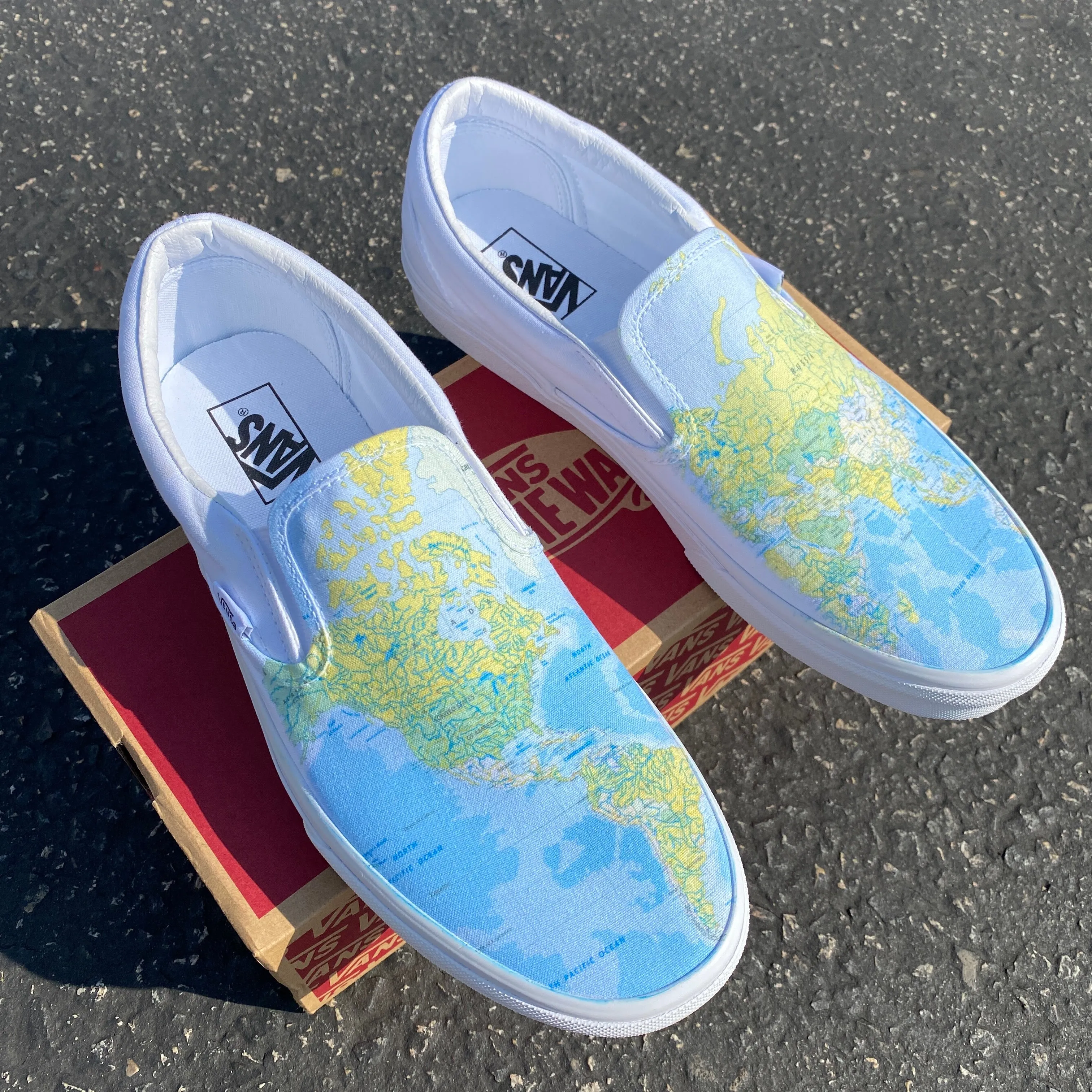 World Map - Custom Slip Ons