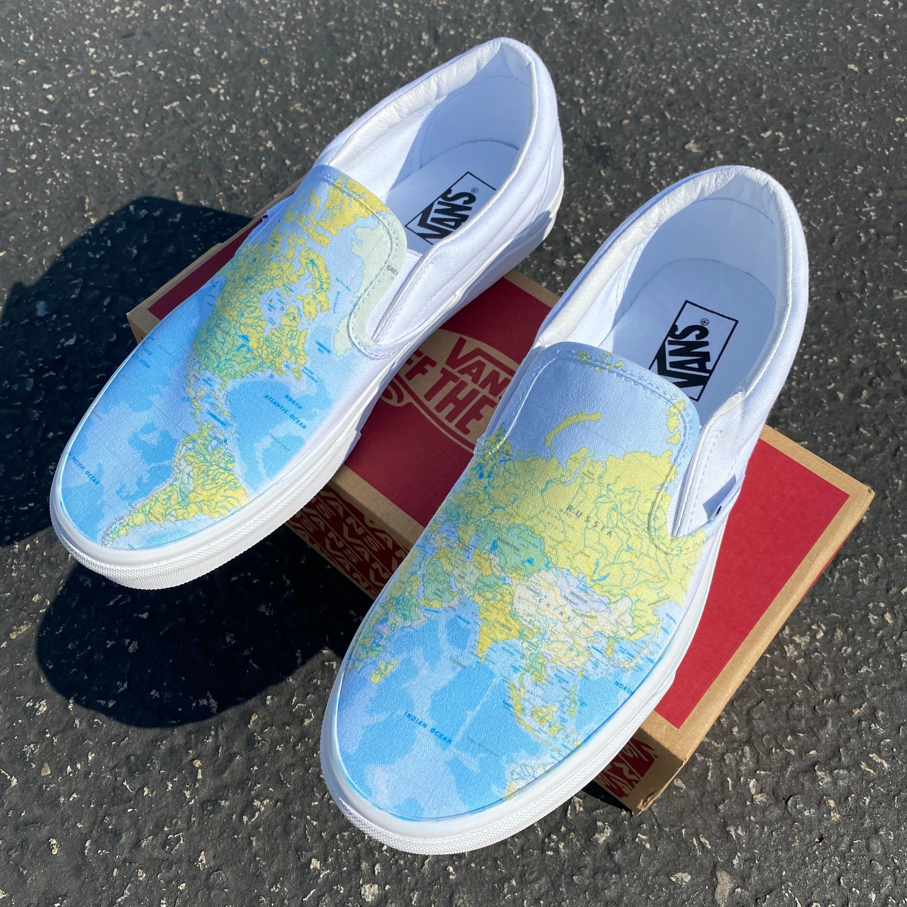 World Map - Custom Slip Ons