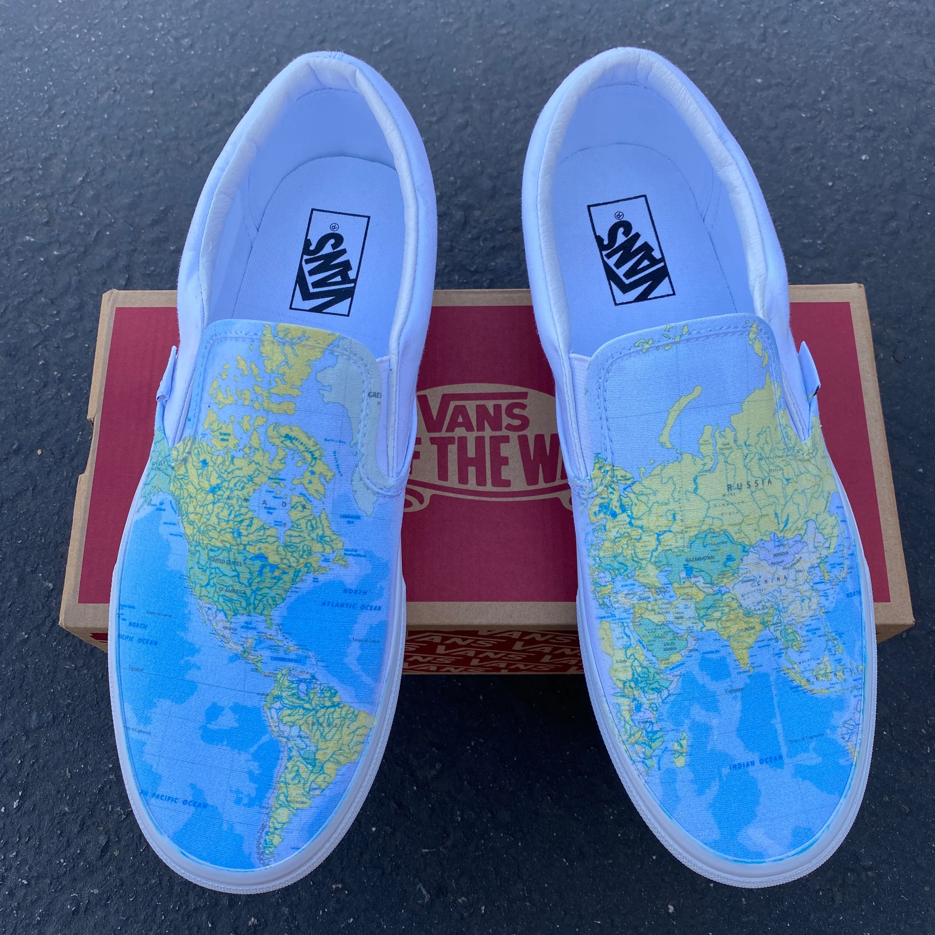 World Map - Custom Slip Ons