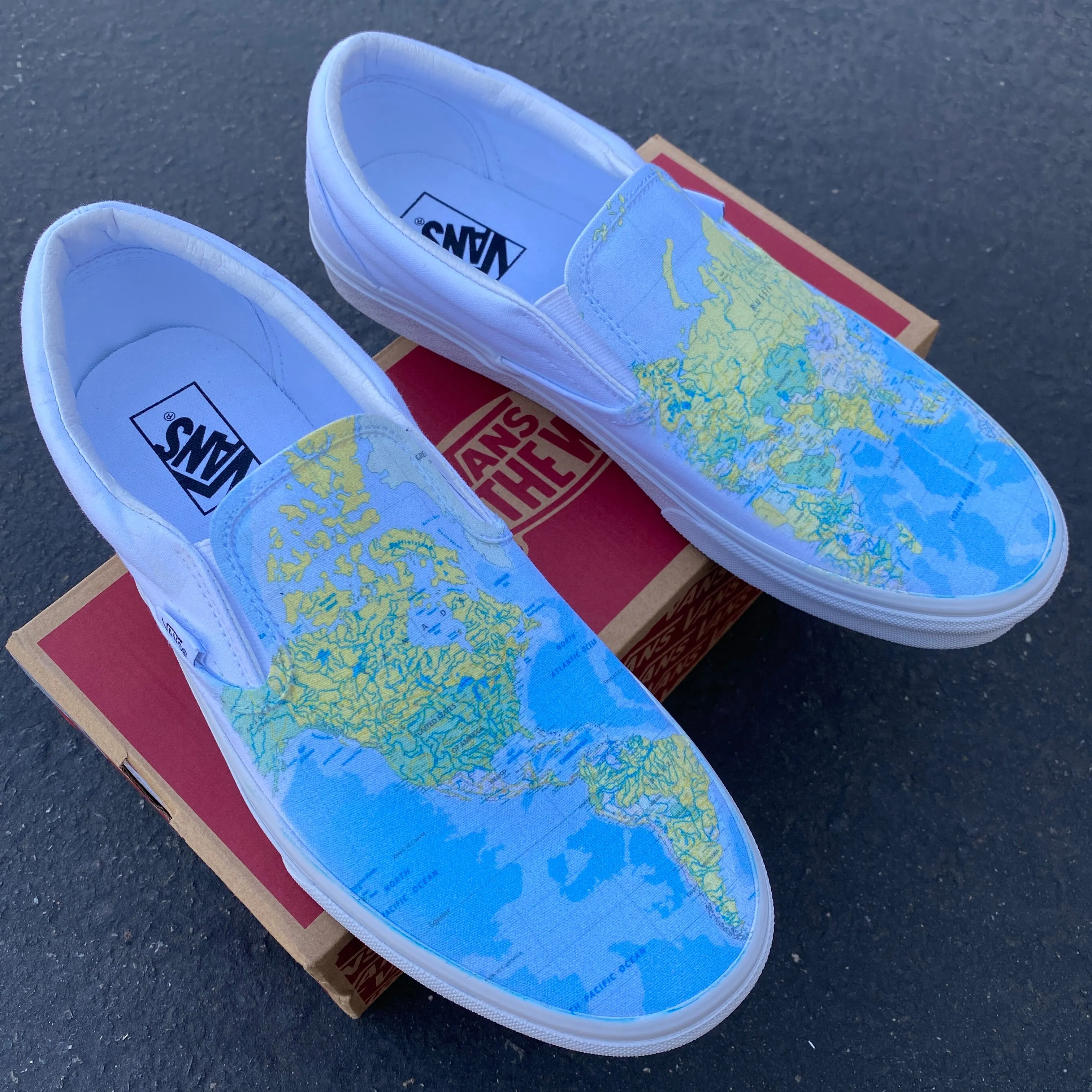 World Map - Custom Slip Ons