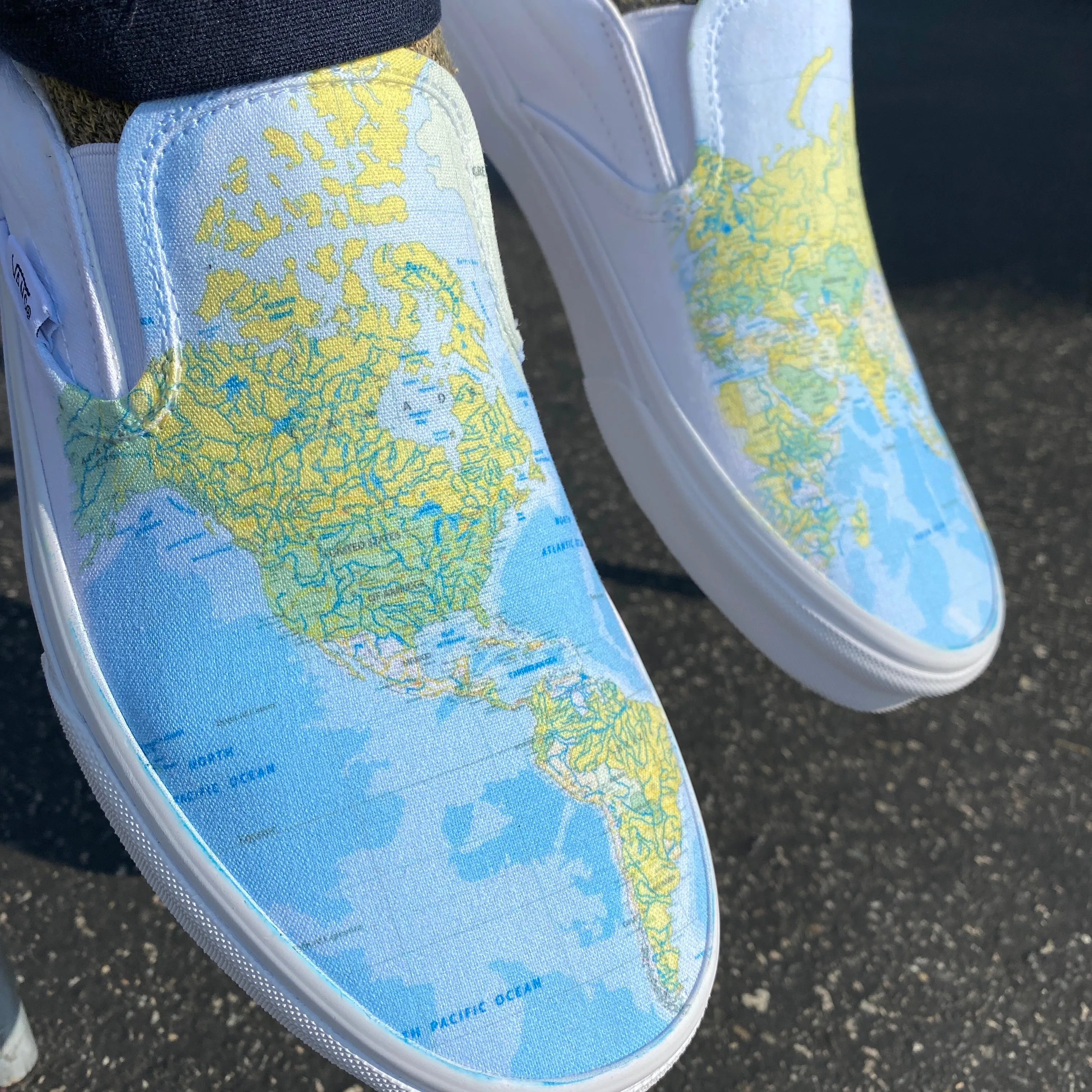 World Map - Custom Slip Ons