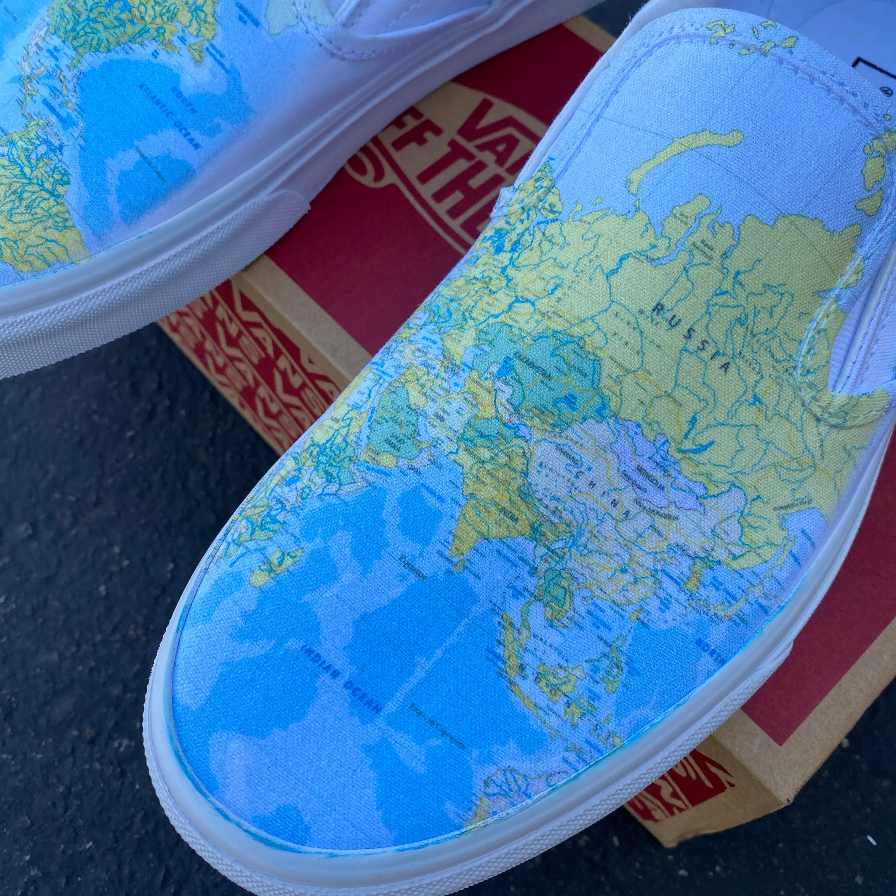 World Map - Custom Slip Ons