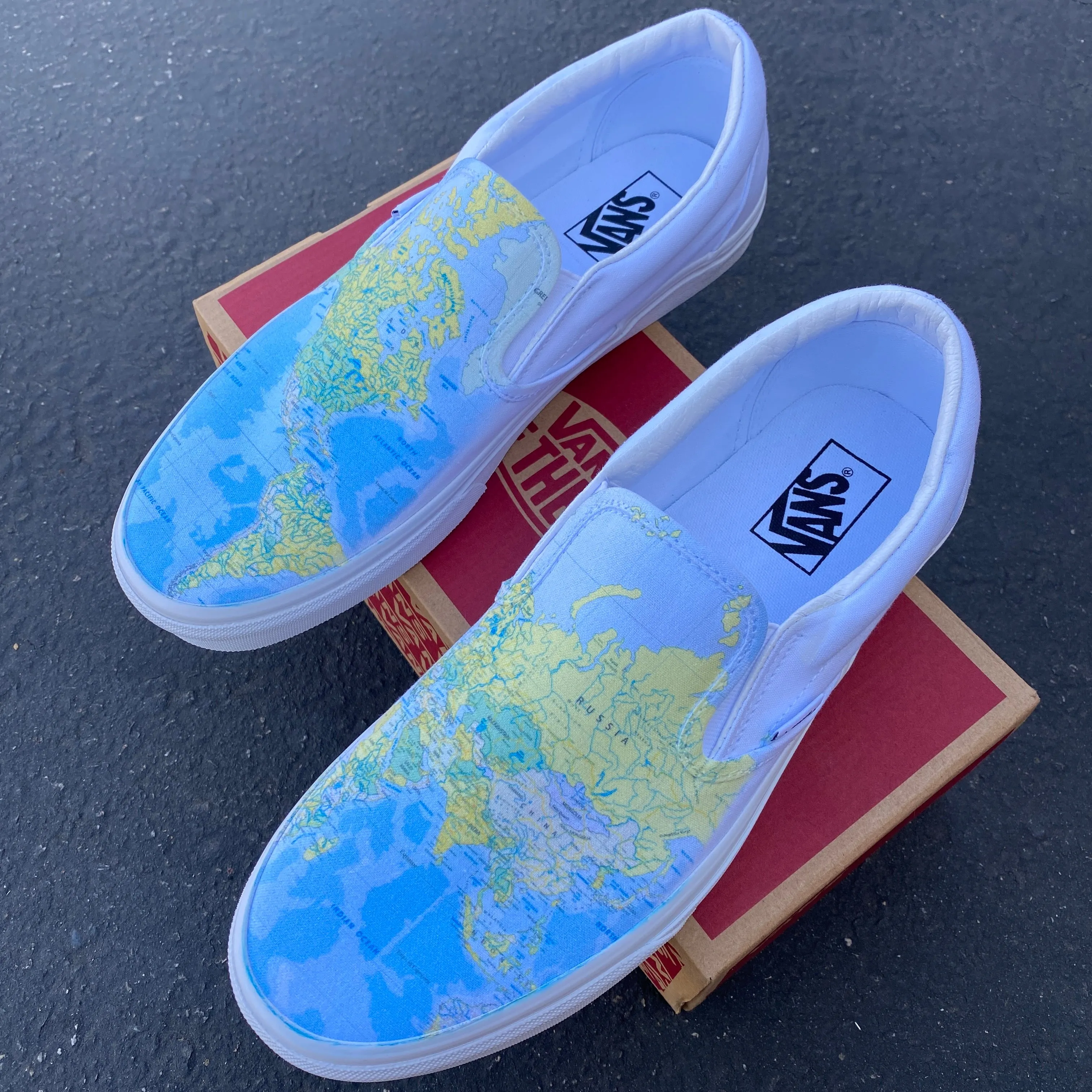 World Map - Custom Slip Ons