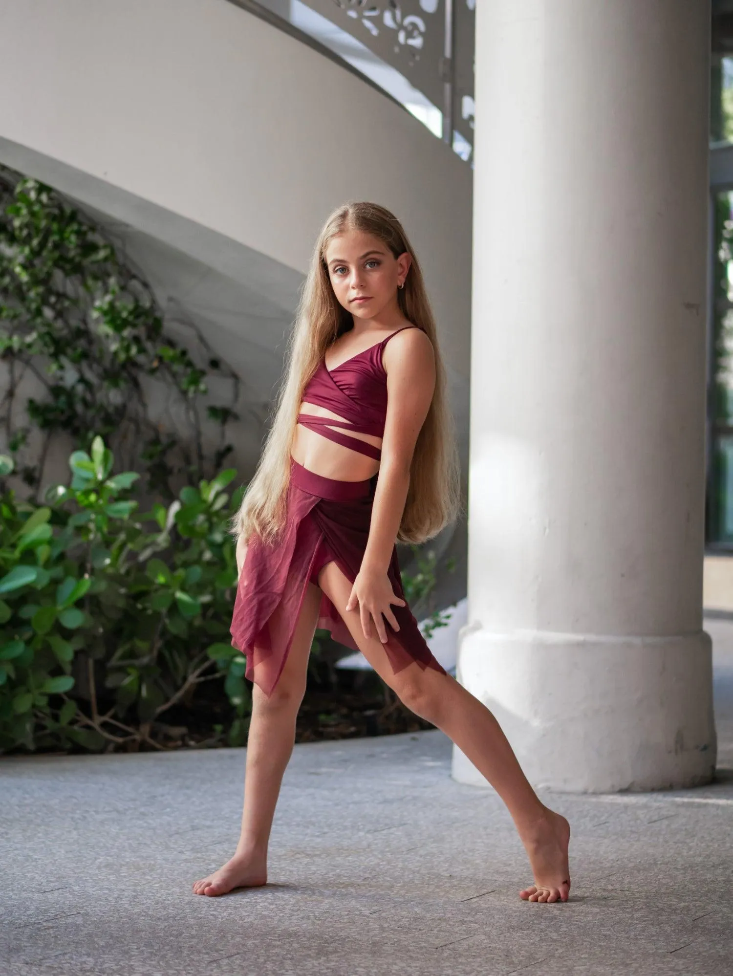 Youth Cabernet Mesh Skirt