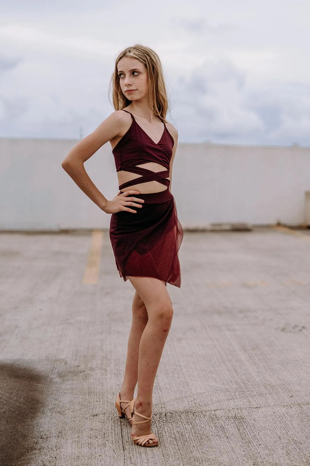 Youth Cabernet Mesh Skirt